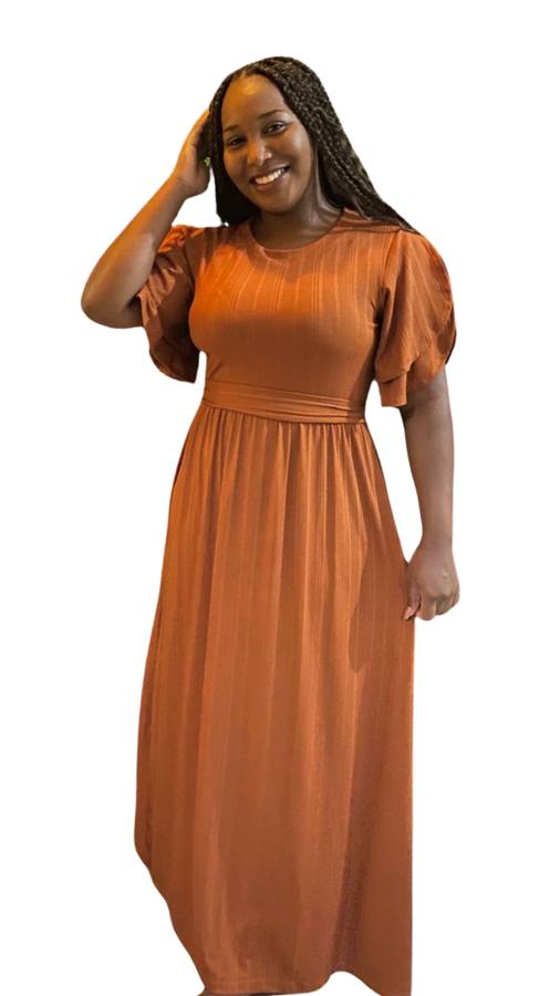 Vestido terracota Flor Modas